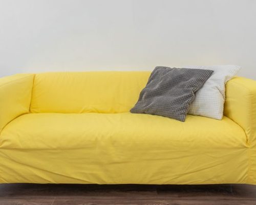 Bright yellow sofa furniture
